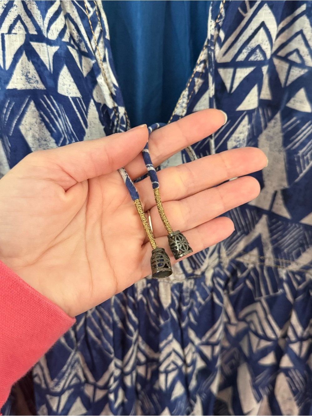 Anthropologie Blue Tiered Flowy Abstract Maxi Dress Size Medium - Picture 4 of 13